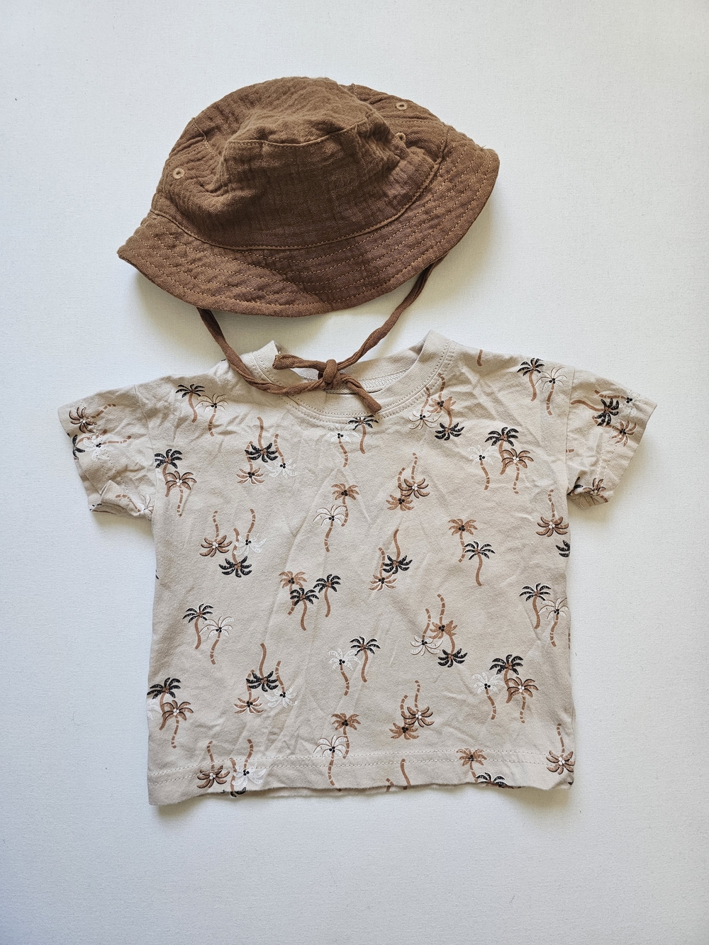 H&M Summer Hat & Carters Palm Tree Tee Sz 6m